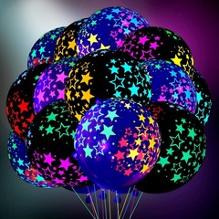 Chivao 50 Pieces Neon Glow Balloons 12 inches, Yellow,orange,green,purple