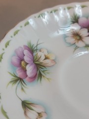 Royal Albert October Cosmos Teacup and Saucer: 1970 England Bone China-Mint