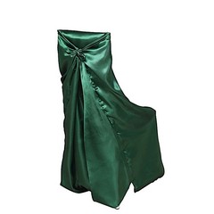 6 Hunter Green SATIN UNIVERSAL CHAIR COVER for Wedding Banquet Reception