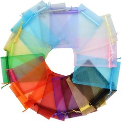 Mix Color Organza Gift Bags for Jewelry and Candies 50 Pack