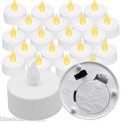 Qty 20 Battery Operated, Flickering AMBER LED Tealights Tea Lights Flameless