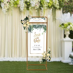 Gold Freestanding Arch Display Stand Iron Wedding Party Decor 1.5M