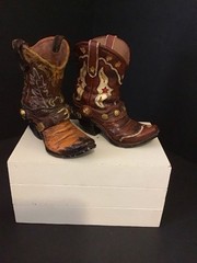 Vintage Mini Cowboy Boots – Western Wedding Cake Toppers, Rustic Accent