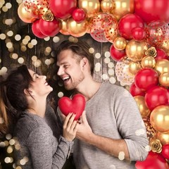 Red and Gold Balloon Arch Kit, 100Pcs Gold Red Balloon Garland Kit Red Gold