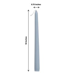 24 Dusty Blue Premium 10″ Taper Candles Unscented Dinner Party Wedding
