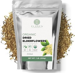 Organic Dried Elderflowers 16 oz. (1 lb.), USDA Certified