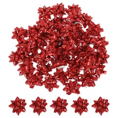 100Pcs 1.5″ Mini Star Gift Bows Laser Bows Red