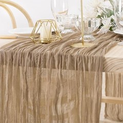 Boho Cheesecloth Table Runner Tan Cheese Cloth Table Runner 160 inch Gauze