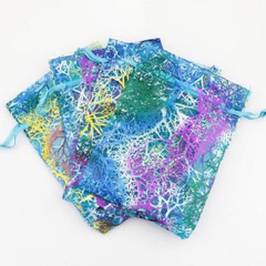 100pc Sheer Coralline Organza Jewelry Pouch Wedding Party Favor Gift Bags