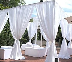 115″ x 120″ WHITE Chiffon Curtains Drapes Panel for Event Decor Backdrop Draping