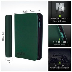 Vault X 4 Pocket Zip Binder 160 Cards Exo-Tec Material 20 Side-Loading Pages