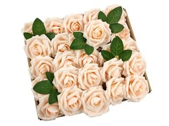 US 50pcs Fuchsia Artificial Flowers Foam Roses Decoration DIY for Wedding Party