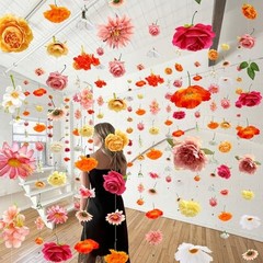 Suncalla 12 Pcs 70.8 ft Wildflower Garland Pre Strung Multi Color Rose