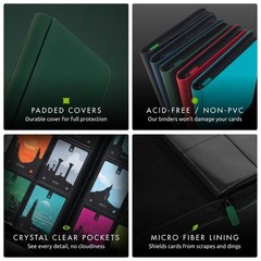 Vault X 4 Pocket Zip Binder 160 Cards Exo-Tec Material 20 Side-Loading Pages