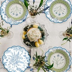 50 Pcs Paper Placemats,Placemat Chinoiserie Place Mats 13.4 Inch Blue Floral