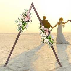 Polygonal Wooden Wedding Arch Flower Frame Backdrop Stand Birthday Venue Arbor