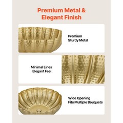 Uimoso 10 PCS Mini Flower Vase 4.7in Gold Centerpiece Bowls for Weddings