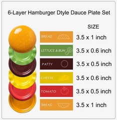 Tuchaca Mini Ceramic Sauce Plates Sets 6 Pieces Cute Hamburg Style Dessert