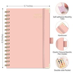 RETTACY Undated Planner, Weekly and Monthly, 53 Weeks and 12 Months, Medium S…