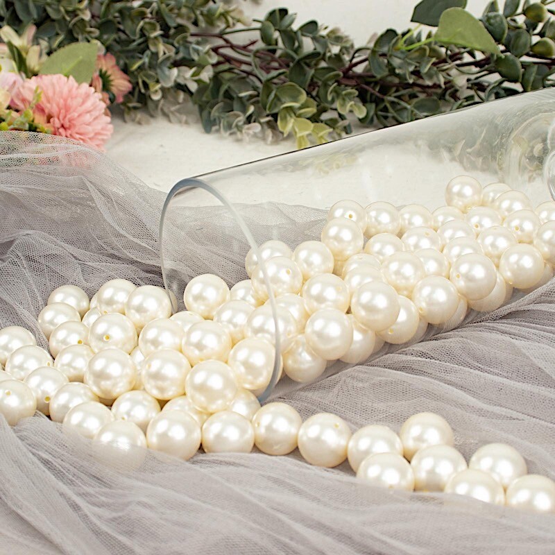 20 mm Ivory Large FAUX PEARL BEADS Wedding Party Crafts Decorations VASE FILLERS