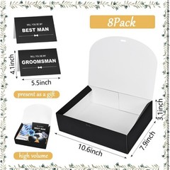 8Pack Groomsmen Proposal Box w/ Card (7 Groomsmen Boxes,1 Best Man-10.6×7.9×3.1”
