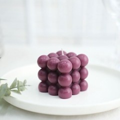 2 BURGUNDY Bubble Cube Unscented Paraffin Wax CANDLES Wedding Centerpieces