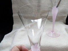 Elegant Art Glass Wedding Champagne Toasting Glasses Crystal – New were $200!