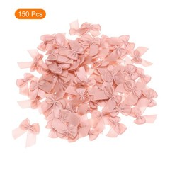 150Pcs Mini Ribbon Bows 17″ Mini Fabric Satin Ribbon Gift Flower Bows Pale Mauve