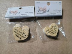 Wedding Bell Send Off Tags Ring The Bell To Wish Them Well Heart Shape 48ct New