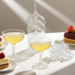 Peohud Set of 20 Coupe Cocktail Glasses, 5 Oz Small Acrylic 5.1 Ounces, Clear
