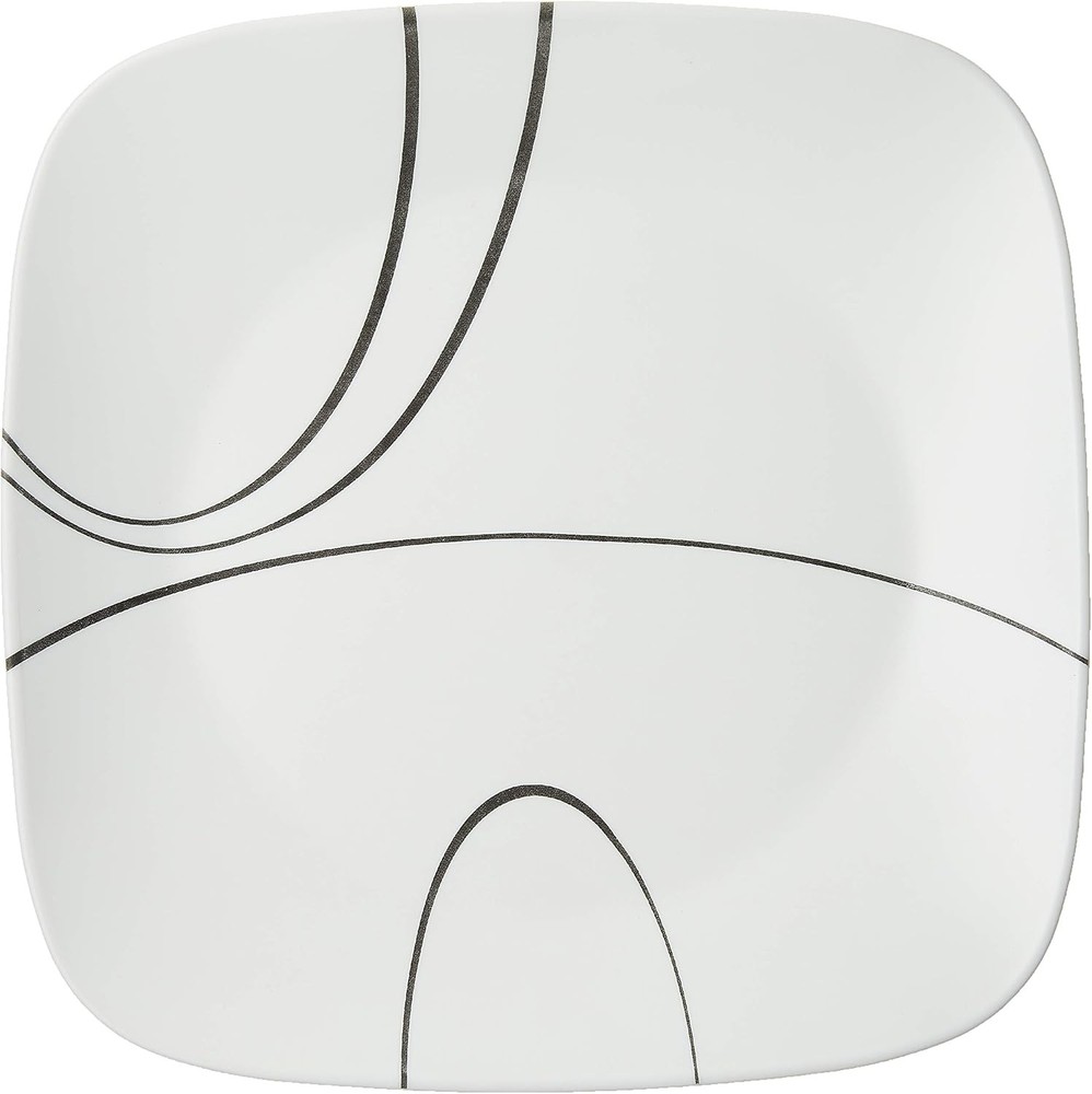 Square Simple Lines Dinner Plate Set 6 Pack