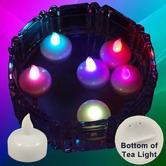 18 Multicolor Led Floating Floral Tea Light Candle for Wedding Centerpiece Decor