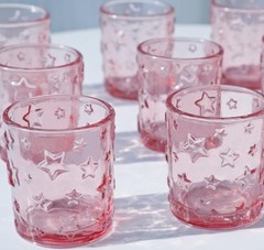 Pink Glass Votive Candle Holders Set 12 Wedding Decor Romantic Event Table