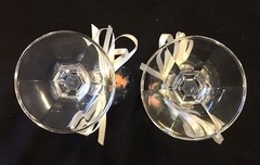Pair Of Glass Champagne Flutes (2) Used