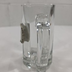 6″ Glass Beer Mug w/ Engraved «Happy 21st» Pewter