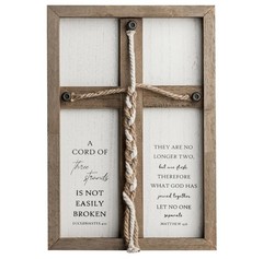 A Cord of Three Strands Wedding Ceremony Sign Elegant Trinity Braid Cross for…