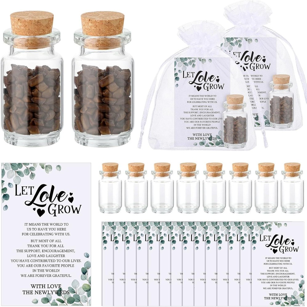 100 Sets Wedding Favors For Guests 100 Small Glass Bottles Clear Vials With Cork