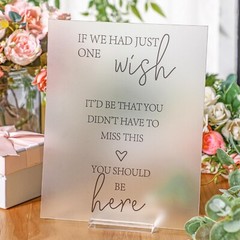 Yousoontic Wedding Memorial Sign Clear Acrylic Signs with Stand Frosted You S…