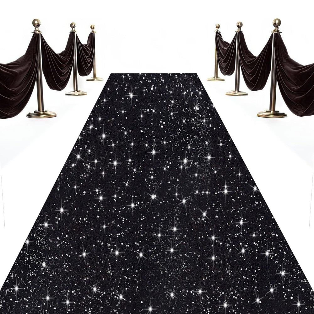 Black Aisle Runner for Wedding Ceremony 2FTx15FT Sequin Aisle Runner Wedding …