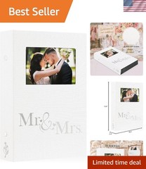 Wedding Photo Album 4×6 Large Capacity Linen Cover Slip In 300 Photos
