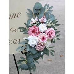 Wedding Flower Arch Decoration Kit Artificial Floral Setup W/ Clips & Ties New