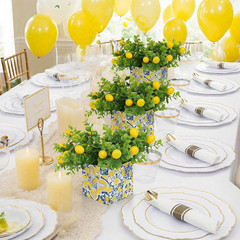 8 Sets Blue Tiles Lemon Table Centerpiece Decor – Amalfi Coast Party