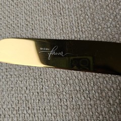 Gold Mr and Mrs Wedding Cake Server Set