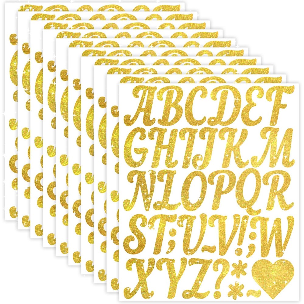 360Pcs Letter Stickers Glitter Alphabet Stickers 2 Inch Self Adhesive Waterpr…