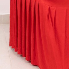 RED Ruffle Pleated Skirt Fitted Spandex Banquet CHAIR COVER Party Decorations