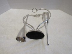 Culinary Concepts Silver Plated Heart Shape Champagne Stand With 2 Goblets