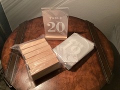 Frosted Arch Table Numbers w/ Stands 1-20, 5×7 Acrylic, Event / Wedding Decor