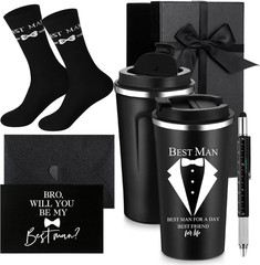 6 Pcs Best Man Gifts Wedding Proposal Gift for Best Man Groomsman 17Oz Office Cu