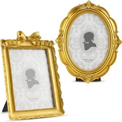 Qunclay 2 Pcs 5 x 7 Inches Vintage Photo Frames Antique Baroque Ornate Resin …