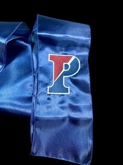 University of Penn (Ivy L) Satin Chair Sash / Wreath Sash (2 Logos) 39k Stitch